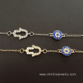 High Quality Silver And Gold Color Evil Eye Diamond Bracelet